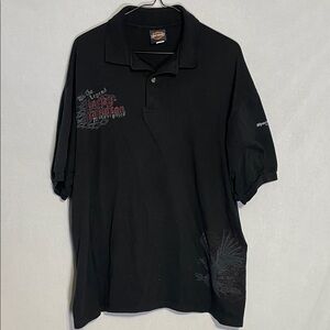 Harley-Davidson Black Polo with Red Accents
